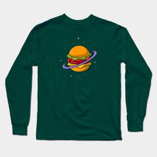 Burger Planet Cartoon Long Sleeve T-Shirt